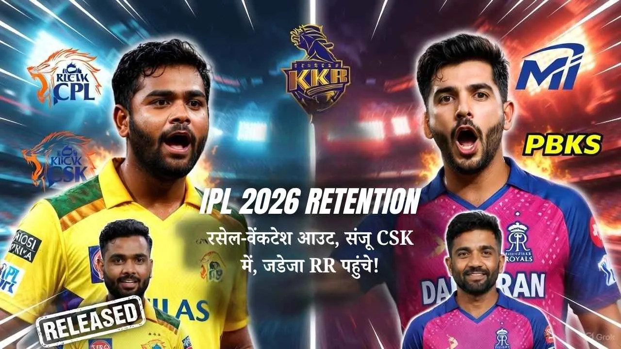 A barrage of surprises ahead of the IPL 2026 mini auction Russell-Venkatesh out, Sanju in CSK, Jadeja in RR! 