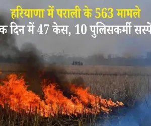 दिल्ली की हवा फिर खराब! हरियाणा में पराली जलाने का आंकड़ा 563 पहुंचा, एक दिन में 47 केस, 10 पुलिसकर्मी सस्पेंड
